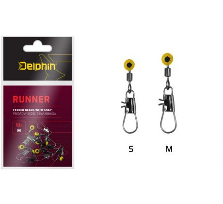 Feedrový bežec s karabínkou Delphin RUNNER / 10ks