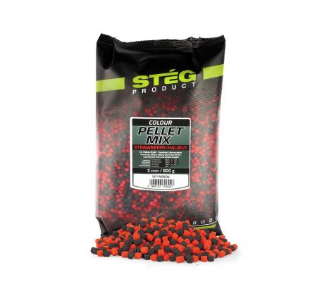 Pelety Stég Pellet Mix 5mm 800g Jahoda Halibut