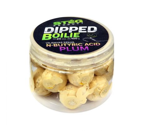 Stég Dipped boilie 100g 20mm N-Butyric Acid-Plum