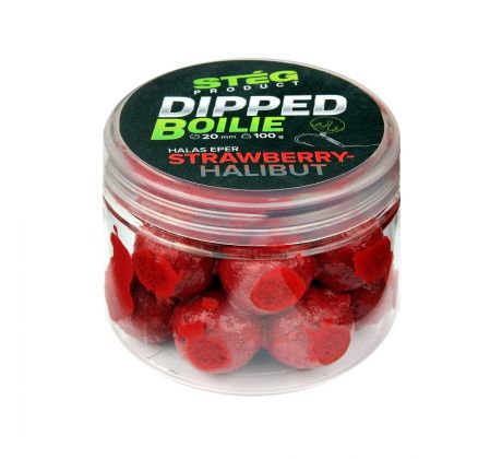Stég Dipped boilie 100g 20mm Strawberry-Halibut