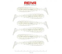 Reiva Stream Shad 10cm (Pearl White Dots)