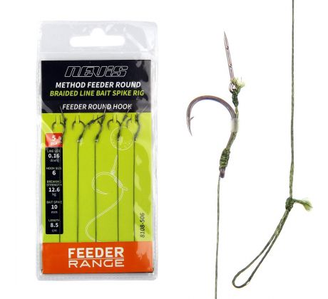 Náväzec Nevis method bait spike round hook 5ks/bal.